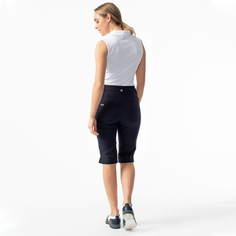 Daily Sports Basic Women's Solid Lyric Stretch Bermuda Shorts-White, Black, Tan, or Navy