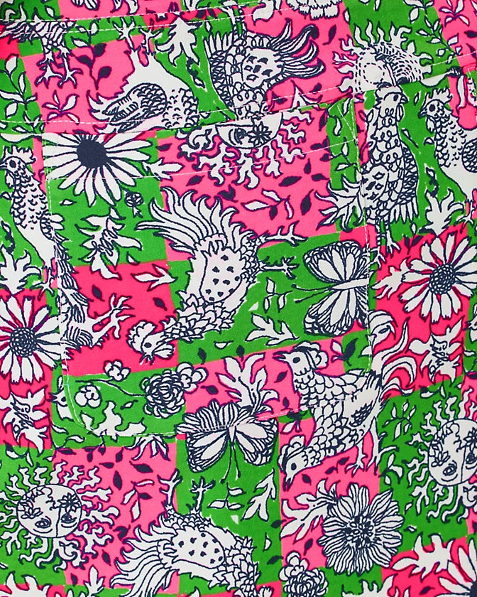 Lilly Pultizer Monica 15" Print Skort-Cherry Blossom Pink Lil Chicken Check Golf