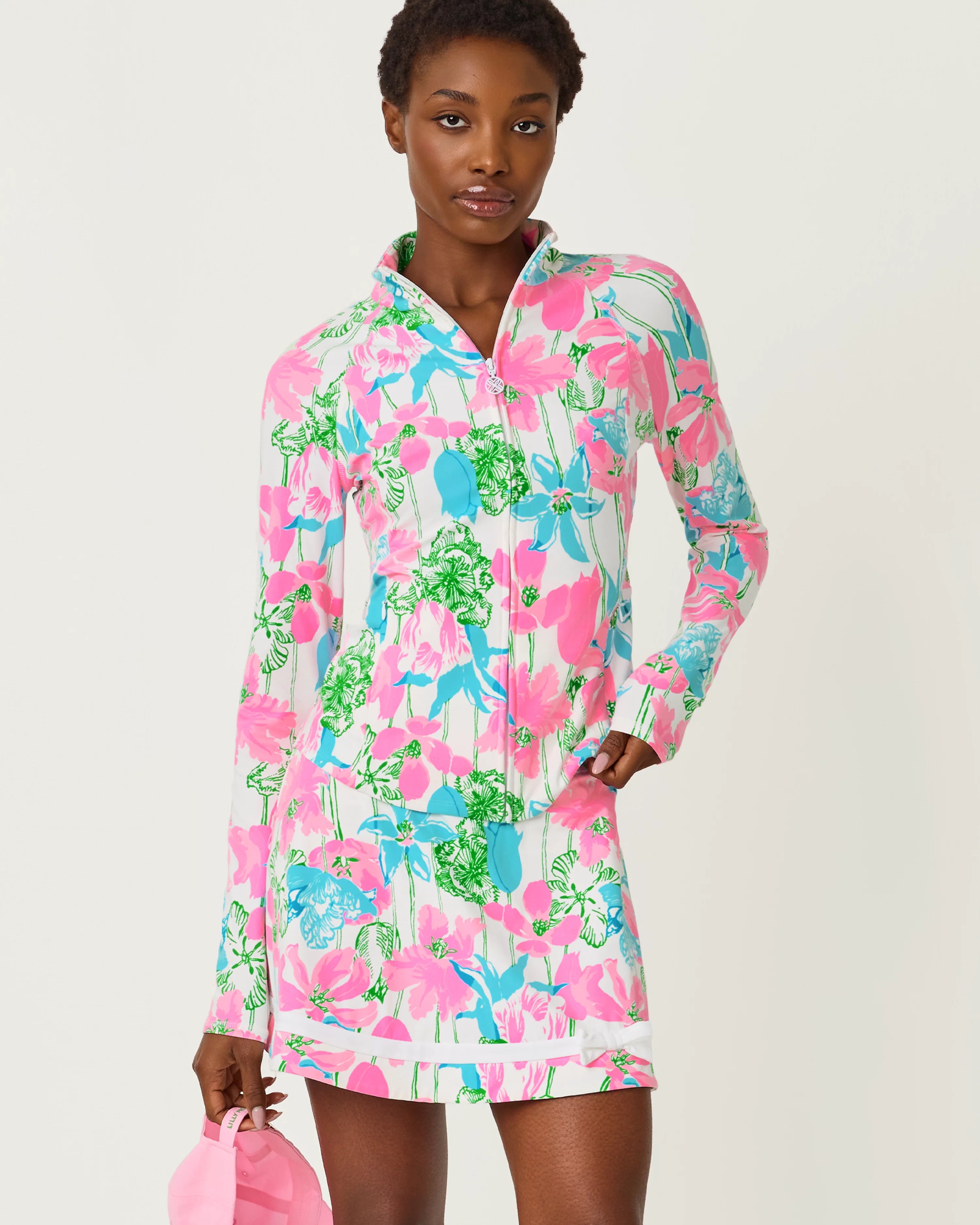 Lilly Pultizer Marilla High Rise Skort-White/Pink/Green Print