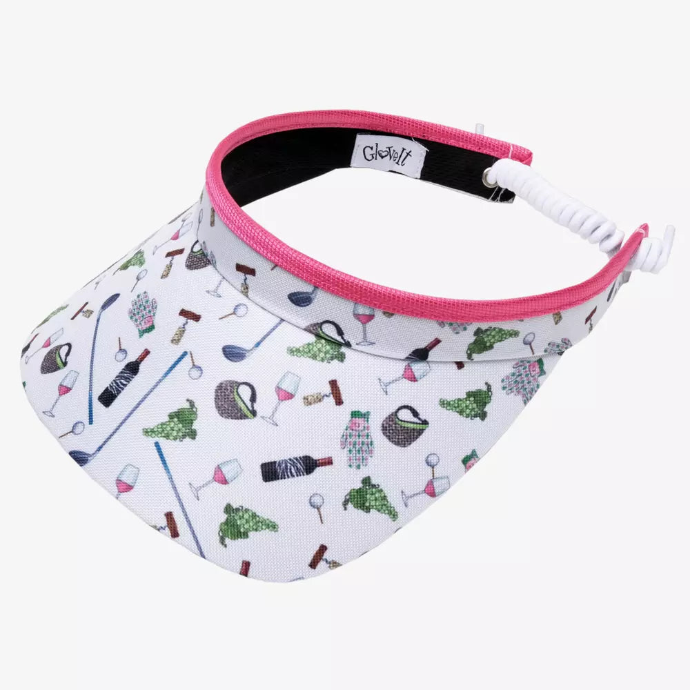 Glove It Solid Collection 3.5" Square Brim Coil Back Visor - Nine and Wine