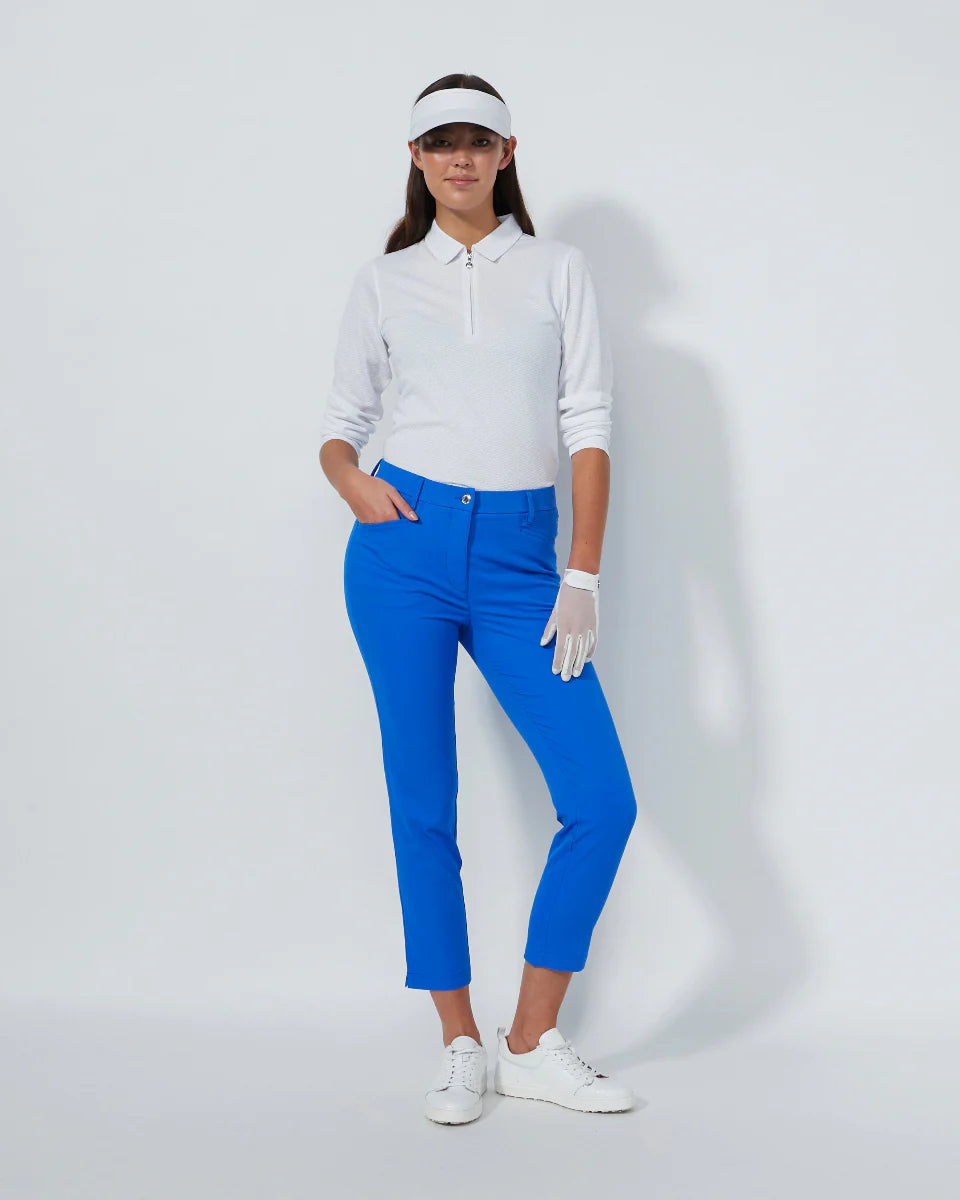 Daily Sports Basic Women's Solid Lyric Ankle Pants-Nautical Blue