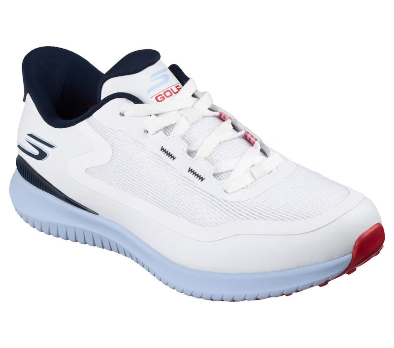 Skechers GO Golf Flight Slip In Golf Shoes-White/Navy/Red