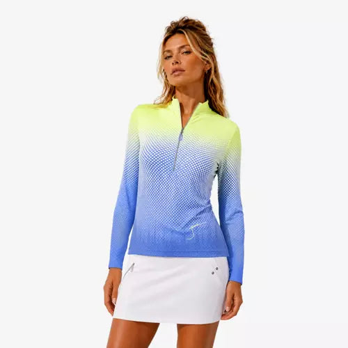 Jamie Sadock Basic Sunsense Long Sleeve Ultralight Sun Shirt-Fringe Dots Print