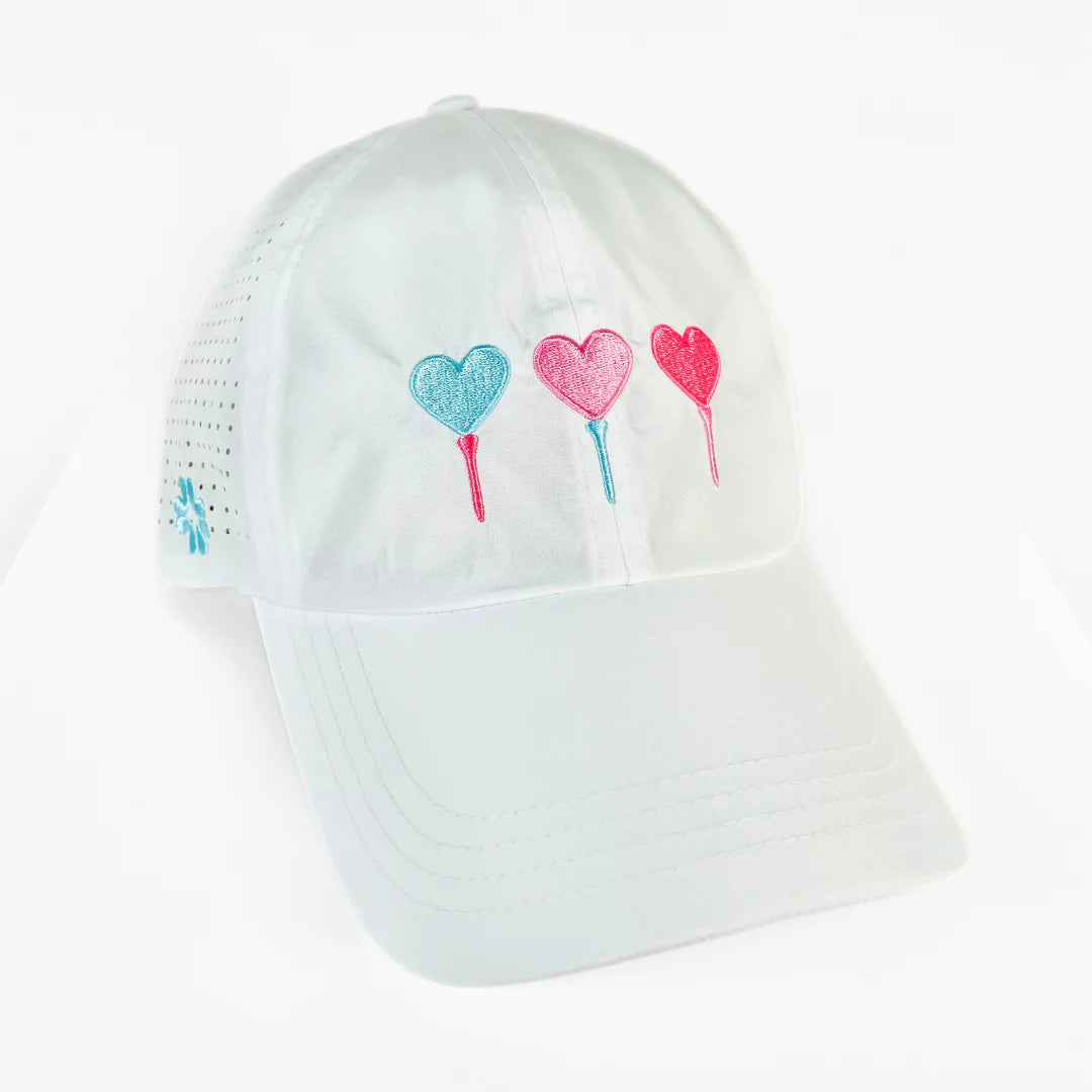 VimHue Women's Lightweight Fit Caps with Pony Opening-Sun Goddess Style-Three Hearts on Tees