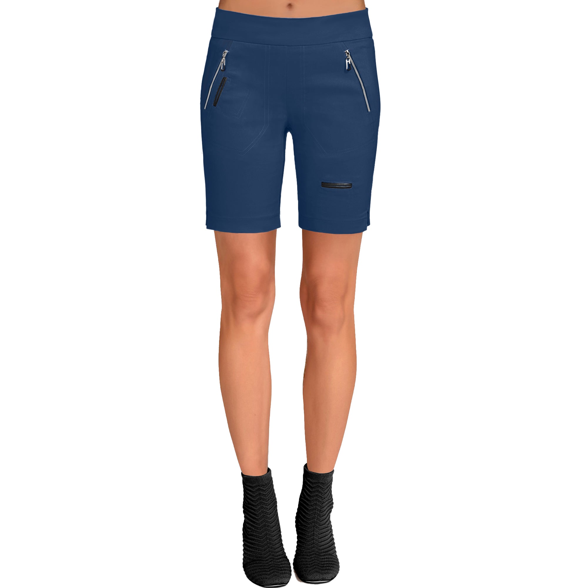 Jamie Sadock Spirit Basic Women's Skinnylicious Pull on 18" Knee Short-Navy Blue