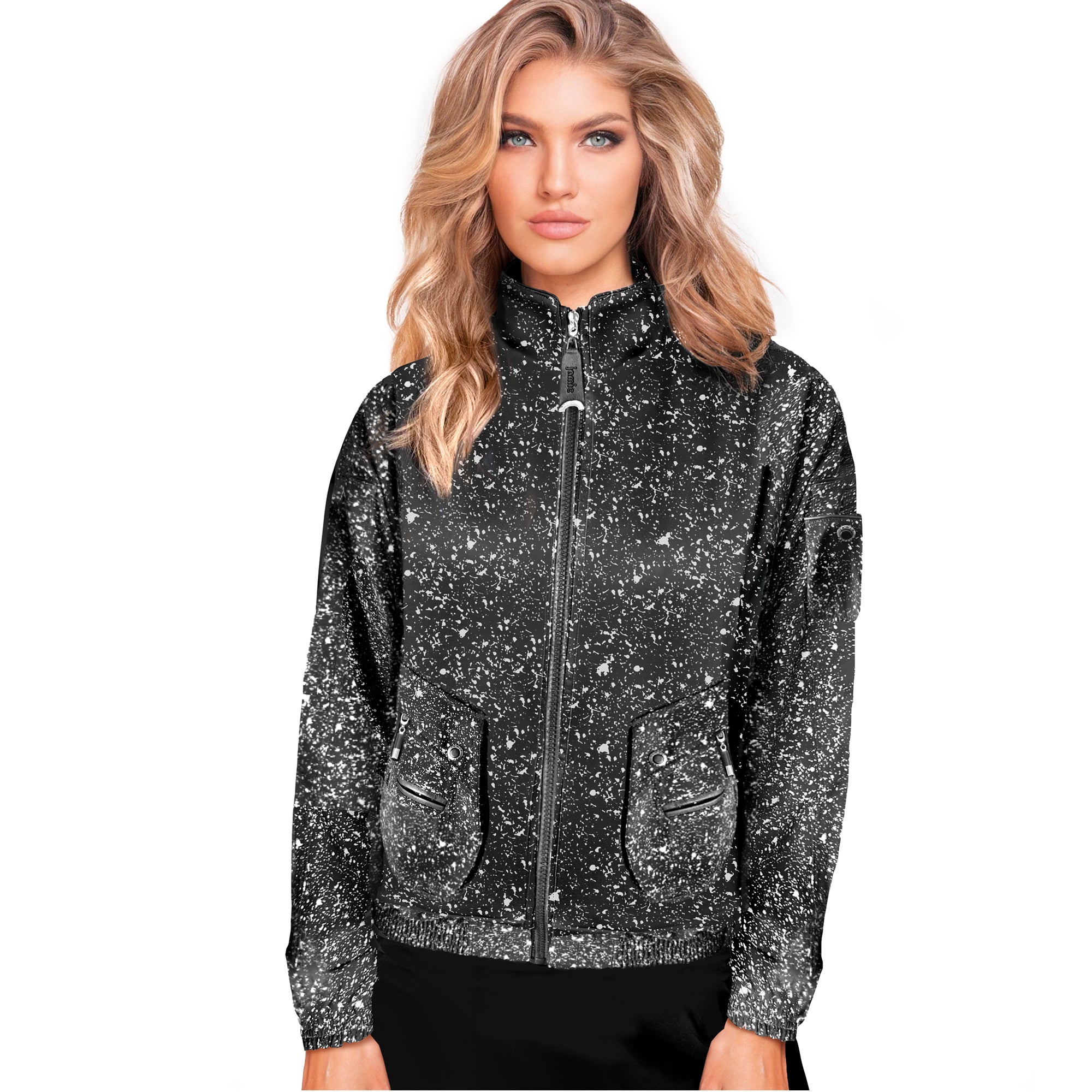 Jamie Sadock Basic Collection: Long Sleeve Splatter Jacket-Black