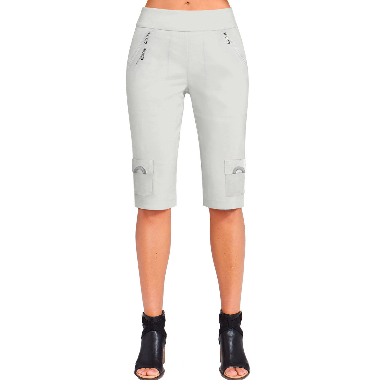 Jamie Sadock Basic Collection: Basic Women's Skinnylicious Pull on 24.5" Knee Short-Mercury Gray