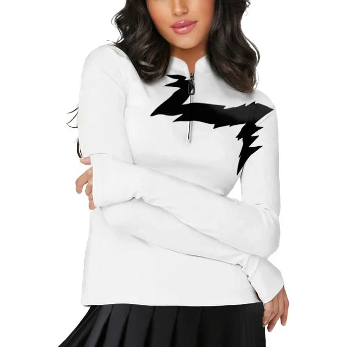 Jamie Sadock Basic Sunsense Long Sleeve Ultralight Sun Shirt-Lightning White/Black