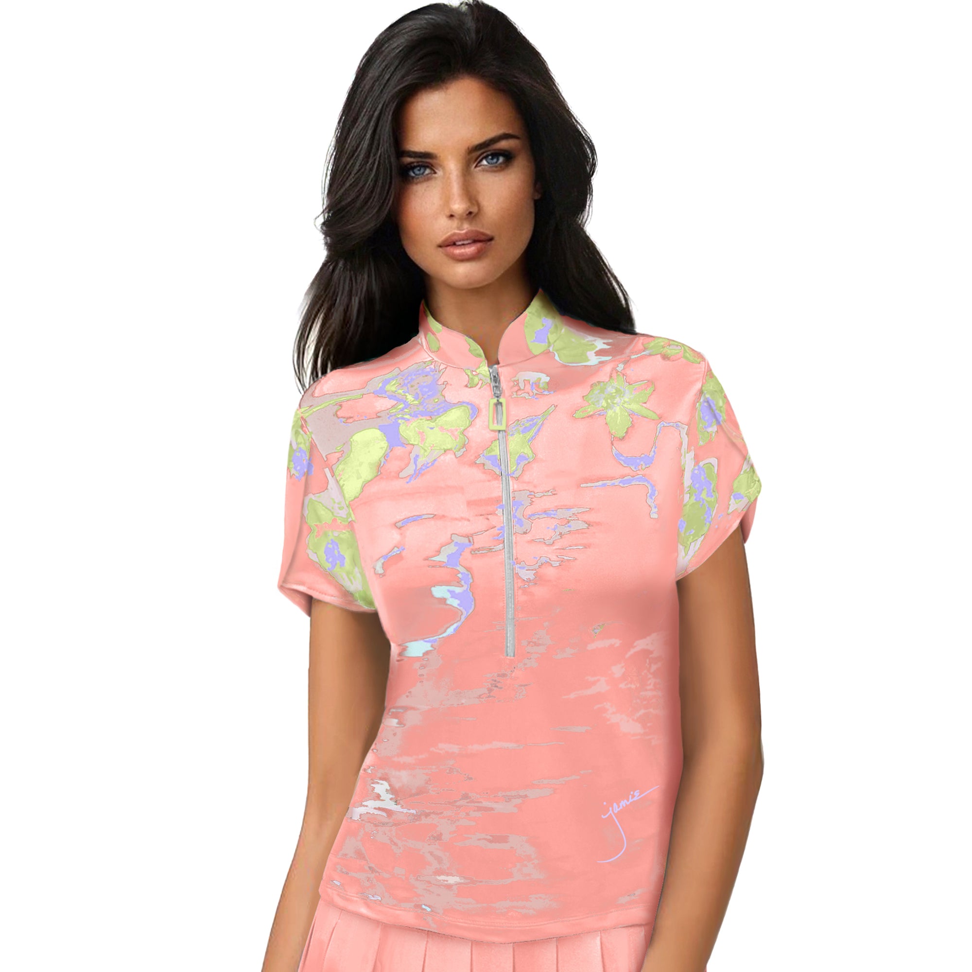 Jamie Sadock Shell Collection: Oasis Print Short Sleeved Shirt