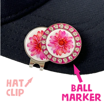 BOG Crystal Rimmed Ballmarker with matching Clip-15 Cute Designs