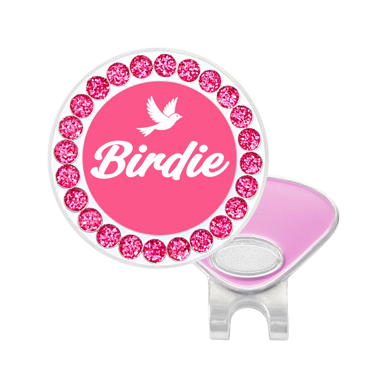 Navika Sparkly Ballmarker and Clip Set-Pink Birdie
