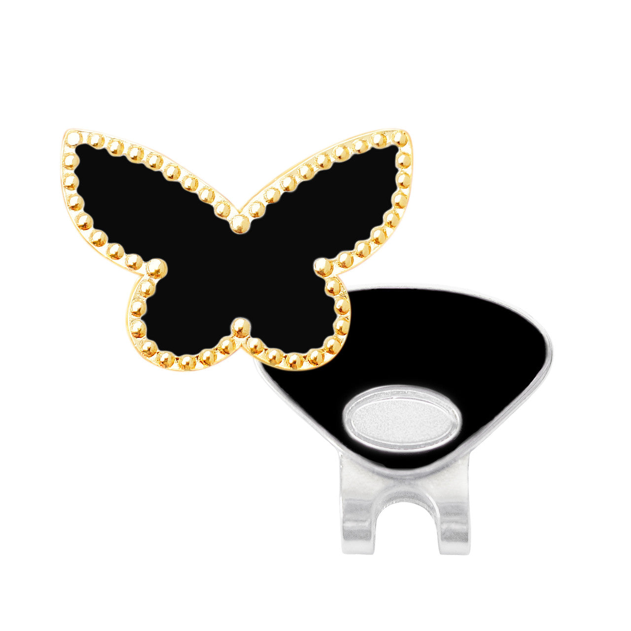 Navika Sparkly Ballmarker and Clip Set-Black Butterfly