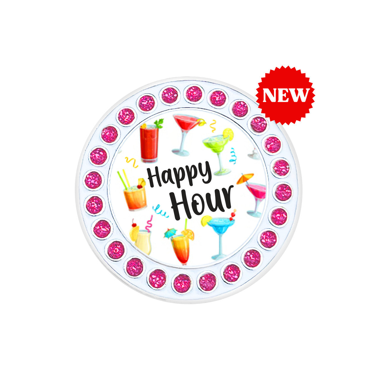Navika Sparkly Ballmarker and Clip Set-Happy Hour Pink