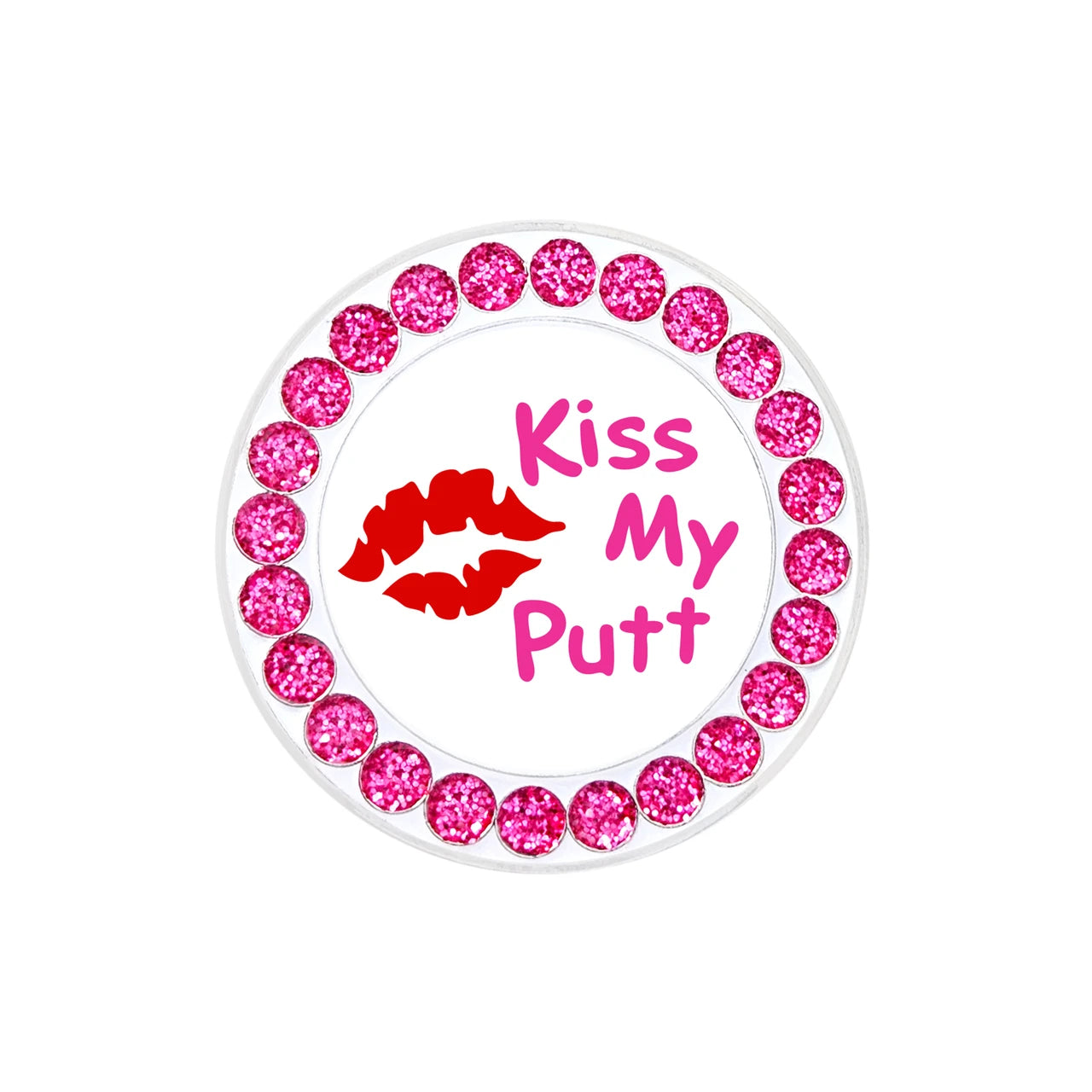 Navika Sparkly Ballmarker and Clip Set-Kiss My Putt