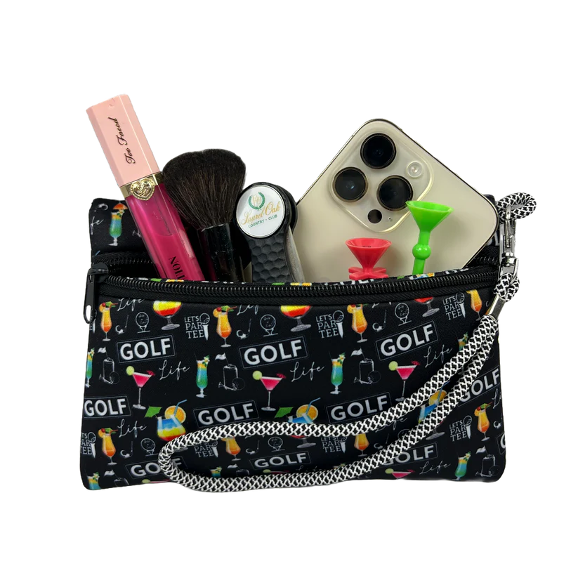 BOG Women's Printed Wristlet-Golfaholic Black