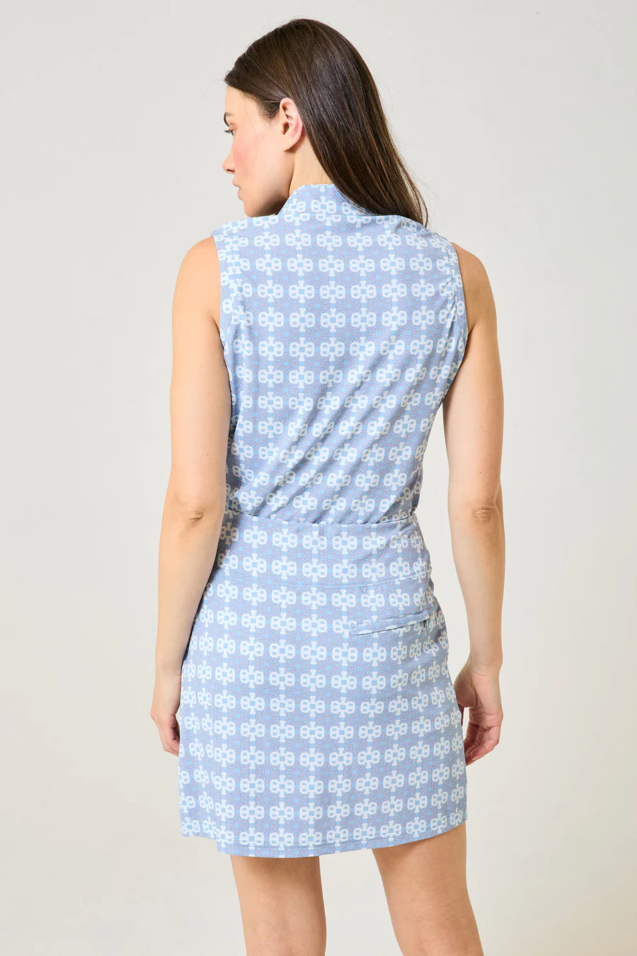 GG Blue Crystal Blue Tess Ice Sleeveless Shirt-Frozen Links Print