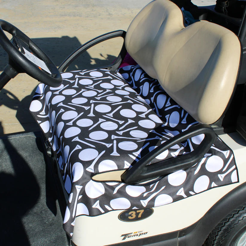 BOG Women's Double Sided Cat Seat Cover-Ball & Tee/Love Golf