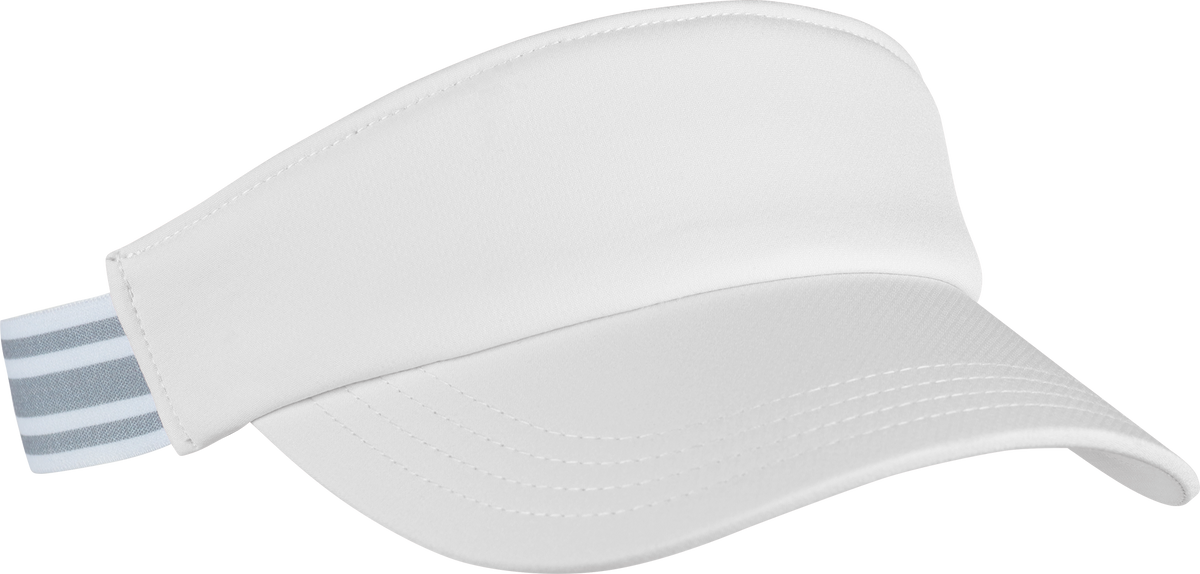 Ahead 4" Brim Visor Striped Adjustable Back-White, Navy, Black, Light Pink