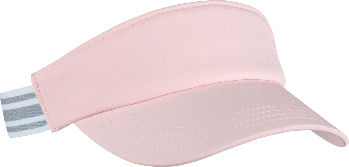 Ahead 4" Brim Visor Striped Adjustable Back-White, Navy, Black, Light Pink