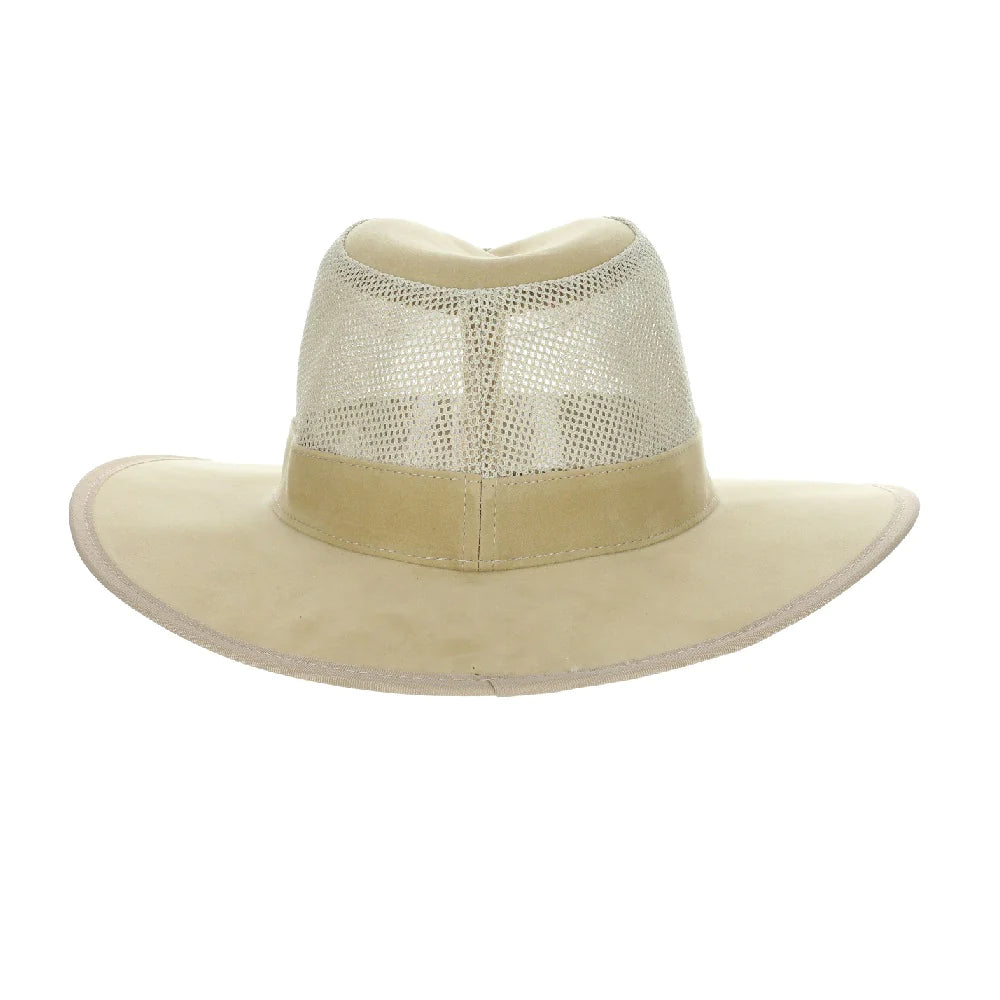 Dorfman Hat Willow Soaker Sun Hat with Mesh Sides-Natural and Tan