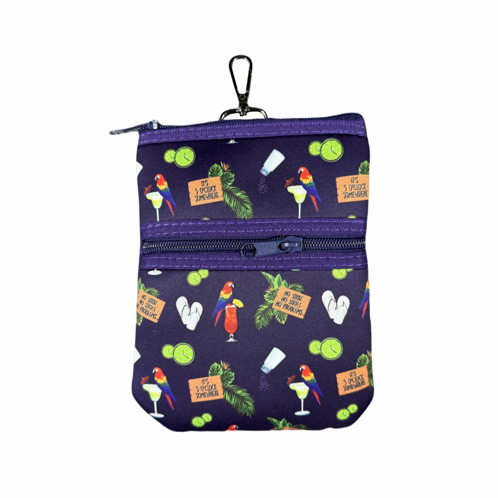 BOG Women's Printed Double Zip Clip On Pouch-Margaritaville Print