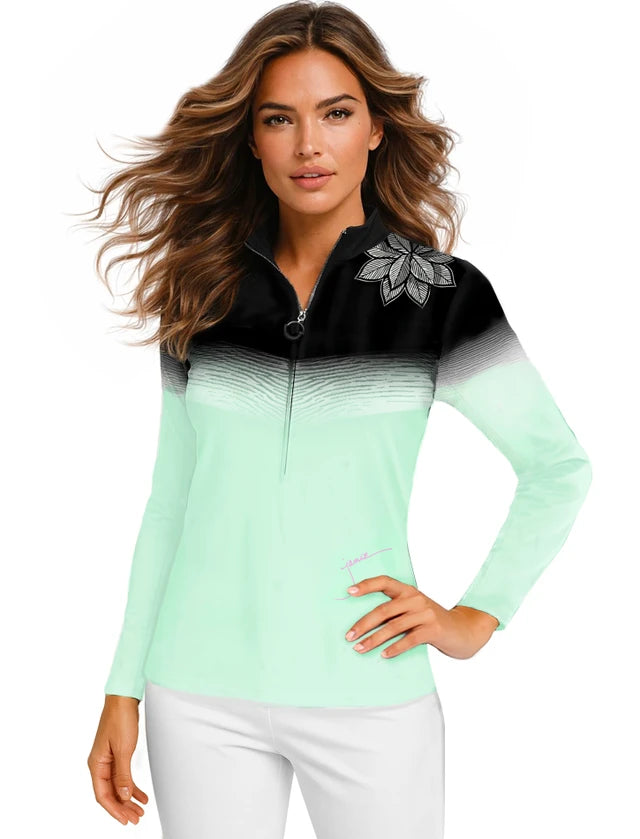 Jamie Sadock Midori Basic Sunsense Long Sleeve Ultralight Sun Shirt-Pedal Print