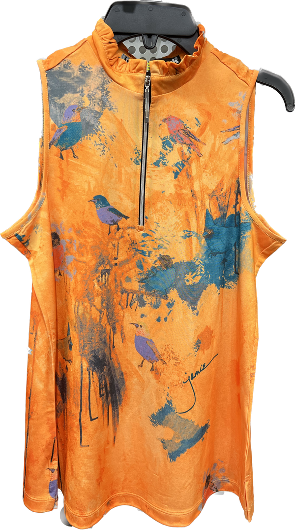 Jamie Sadock Indochine Collection: Tweet Print Sleeveless Shirt