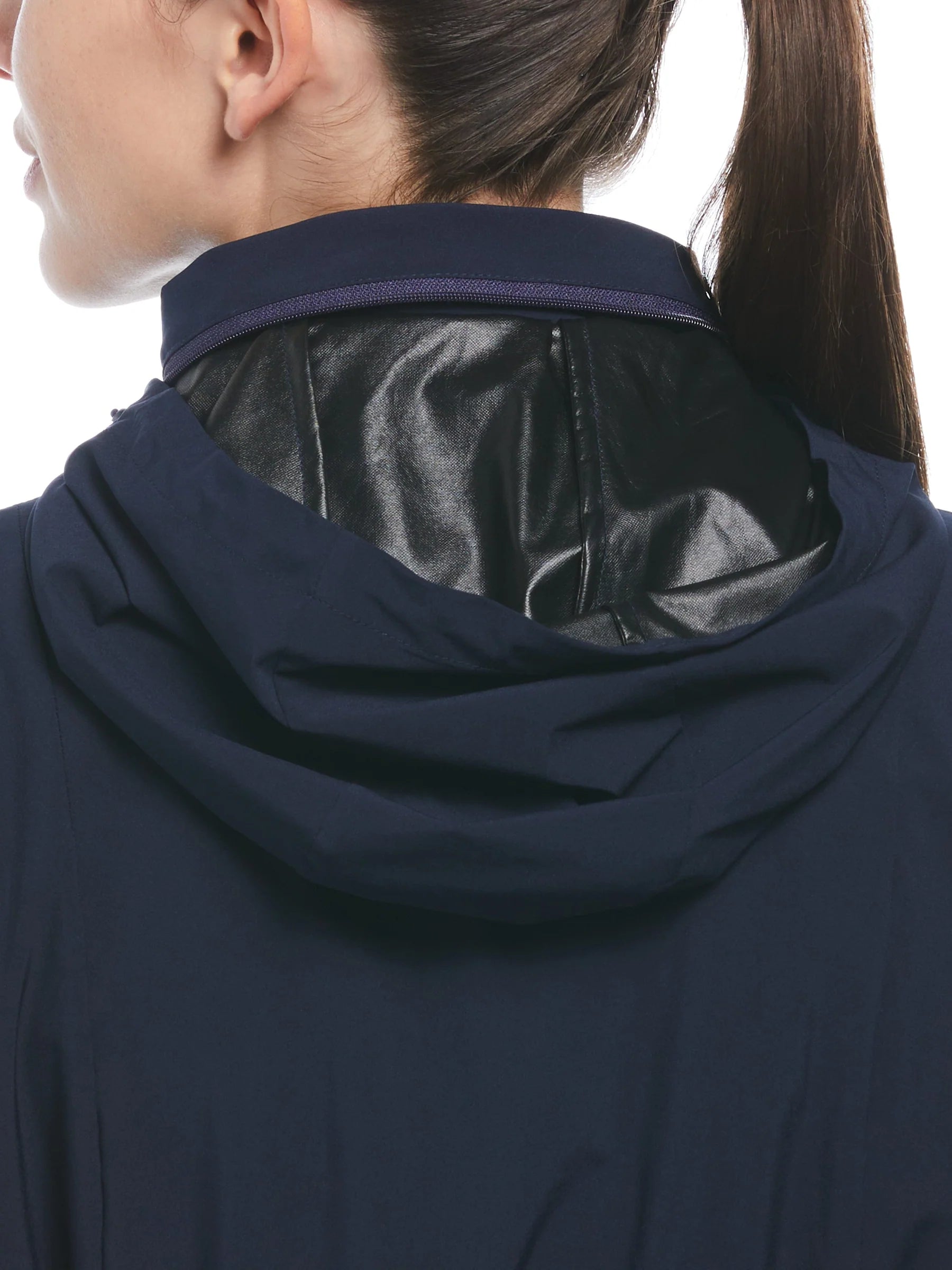 Callaway Womens Wind and Water Resistant Golf Jacket with Packable Hood-White, Black, or Navy