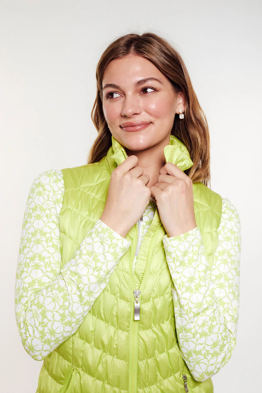 GG Blue-Venus Puff Vest-Pistachio