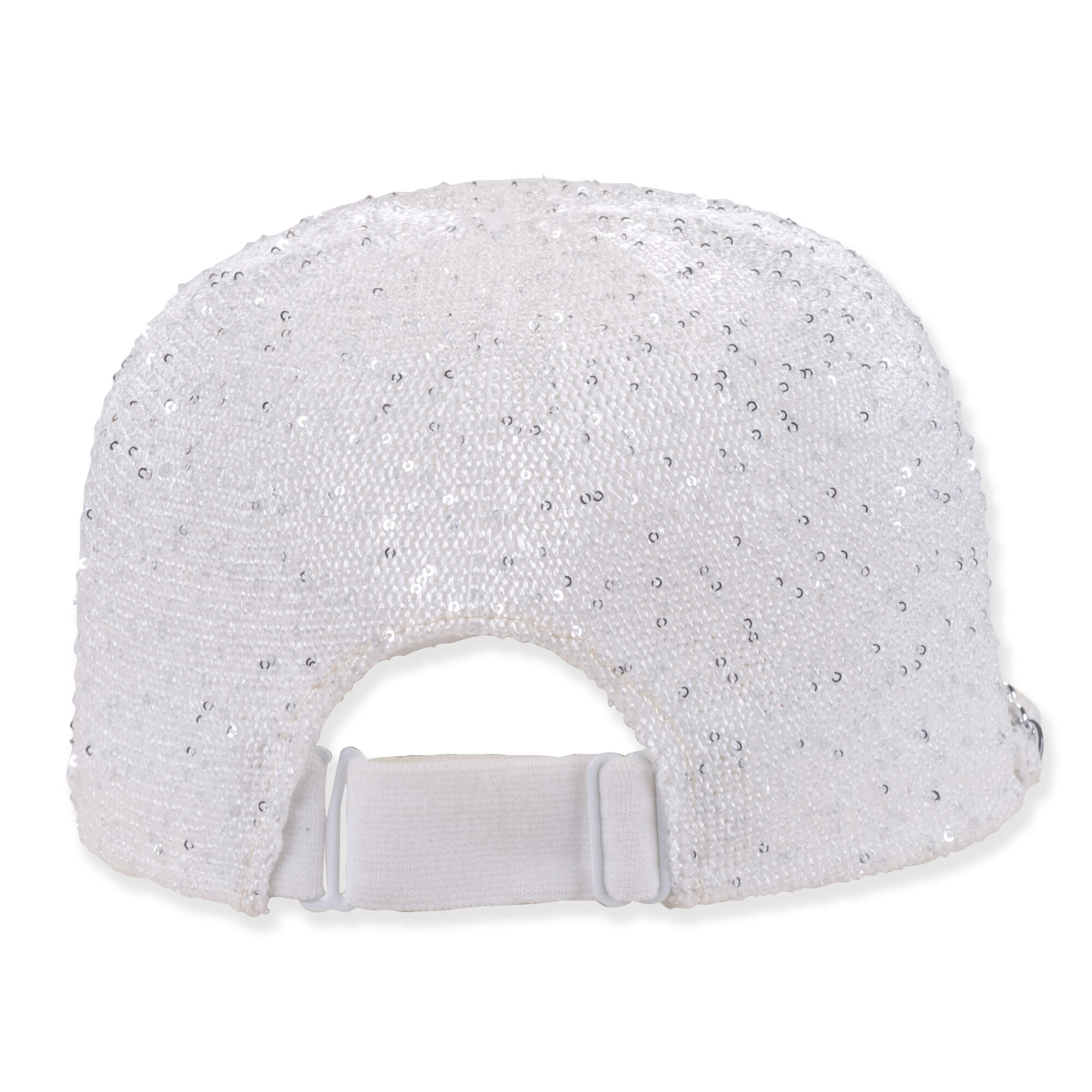 Sun N Sand White Cap with Silver Trim Cap 2.5" Brim-White