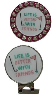 BOG Crystal Rimmed Ballmarker with matching Clip-15 Cute Designs