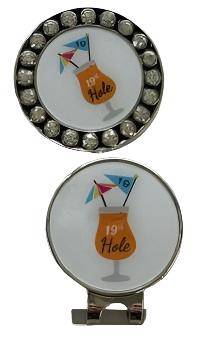 BOG Crystal Rimmed Ballmarker with matching Clip-15 Cute Designs