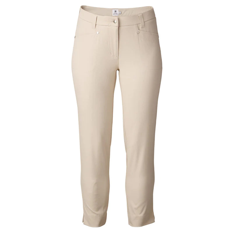 Daily Sports Basic Women's Solid Lyric Stretch 27" High Water Pants-Black, Navy, White, or Tan