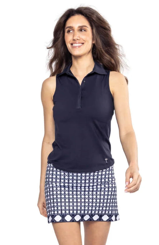 Golftini It Girl 17.5" Skort-Navy and White Print