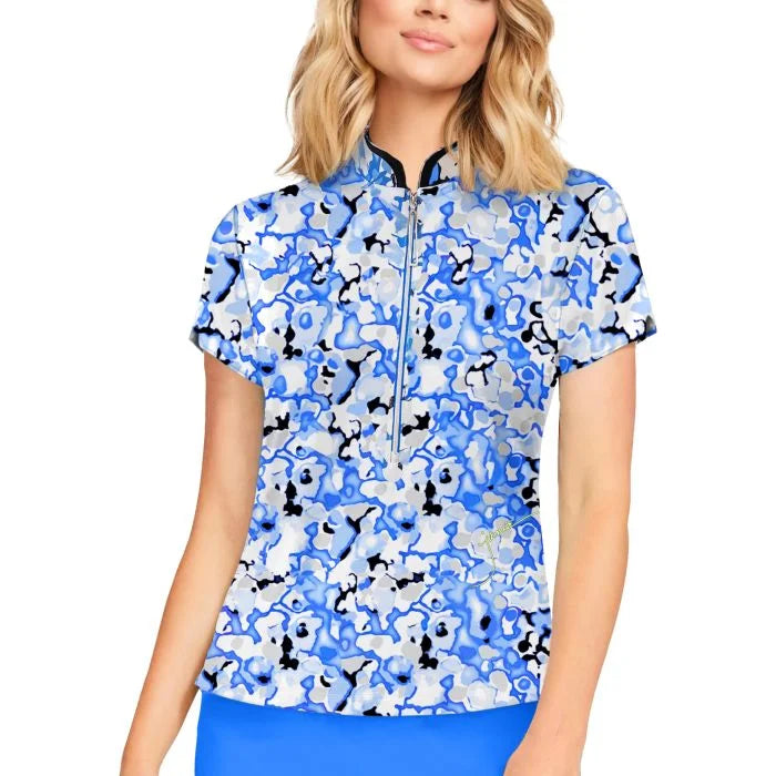 Jamie Sadock Electric Collection: Dreamscape Print Short Sleeved Shirt