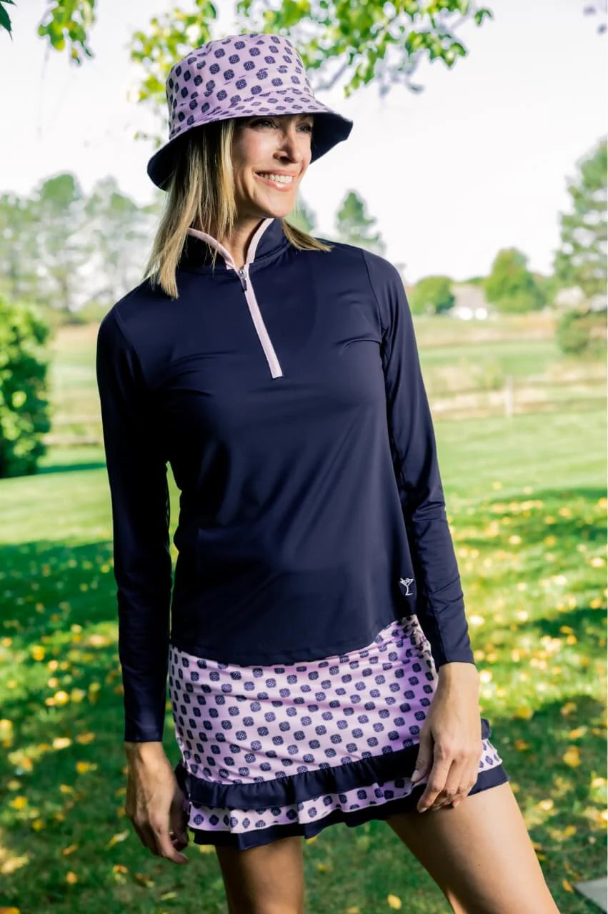 Golftini Pretty in Pink 16.5" Skort-Navy and Pink Print
