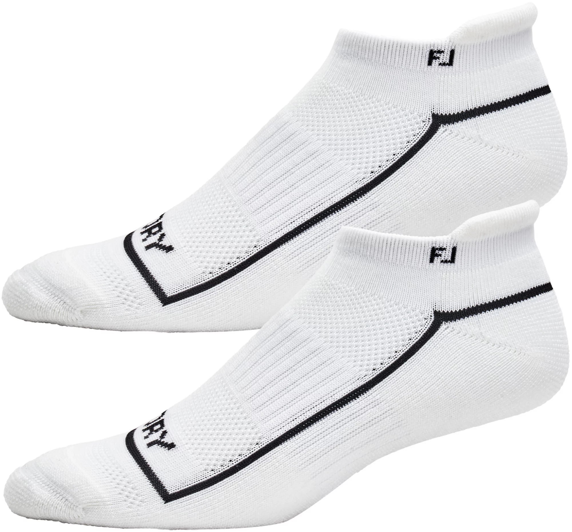 FootJoy Women's Pro Dry Lightweight Roll Tab Socks-Black or White