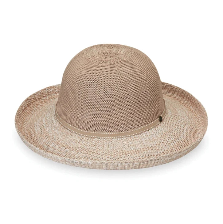 Wallaroo Victoria Two-Toned Women's Sun Protection Hat-White/Natural