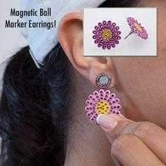 Ballmarkers,Navika,Navika Sparkly Magnetic Ballmarker Pierced Earrings,the-ladies-pro-shop-2,ladiesproshop,ladiesgolf,golfclothes,ladiesgolfclothes,cutegolfclothes,womensgolfclothes,ladiesgolfclothing,womensgolfclothing