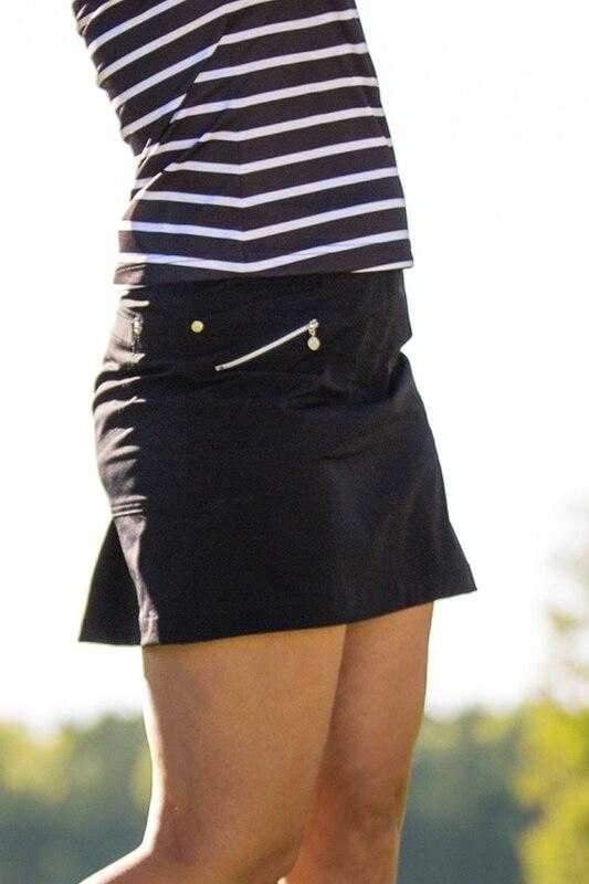 Daily Basic Women's Solid Miracle 18" Stretch Golf Skort-Black,Navy - The Ladies Pro Shop