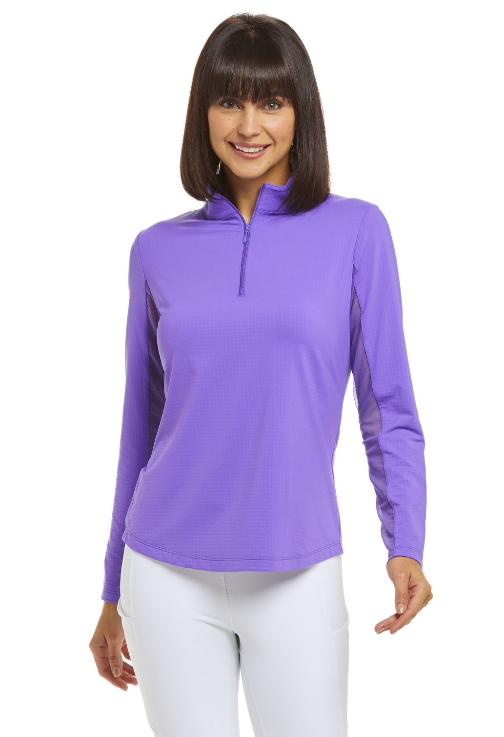 IBKUL Women's Long Sleeved Solid Mock Neck Golf Sun Protection Shirt- 18 Colors!