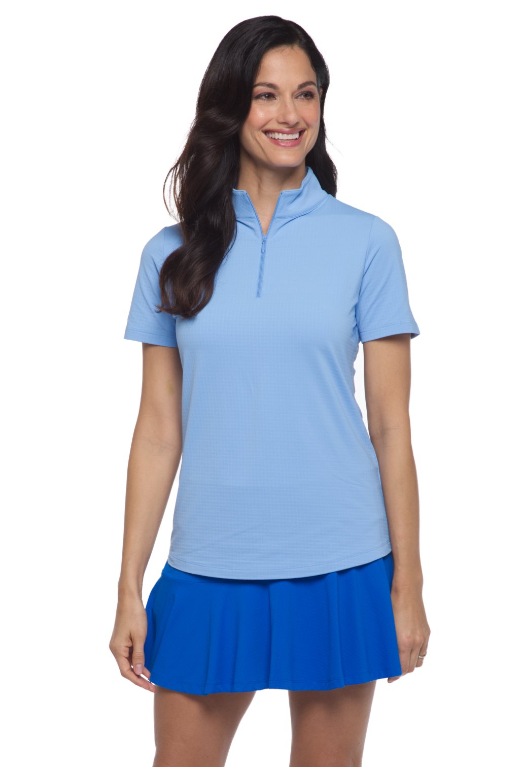 IBKUL Women's Short Sleeve Solid Golf Sun Protection Shirt - Assorted Colors BASIC