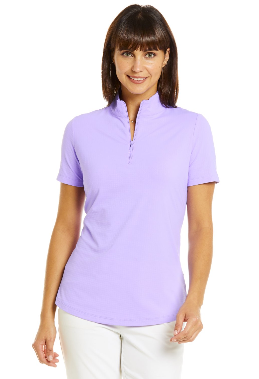 IBKUL Women's Short Sleeve Solid Golf Sun Protection Shirt - Assorted Colors BASIC