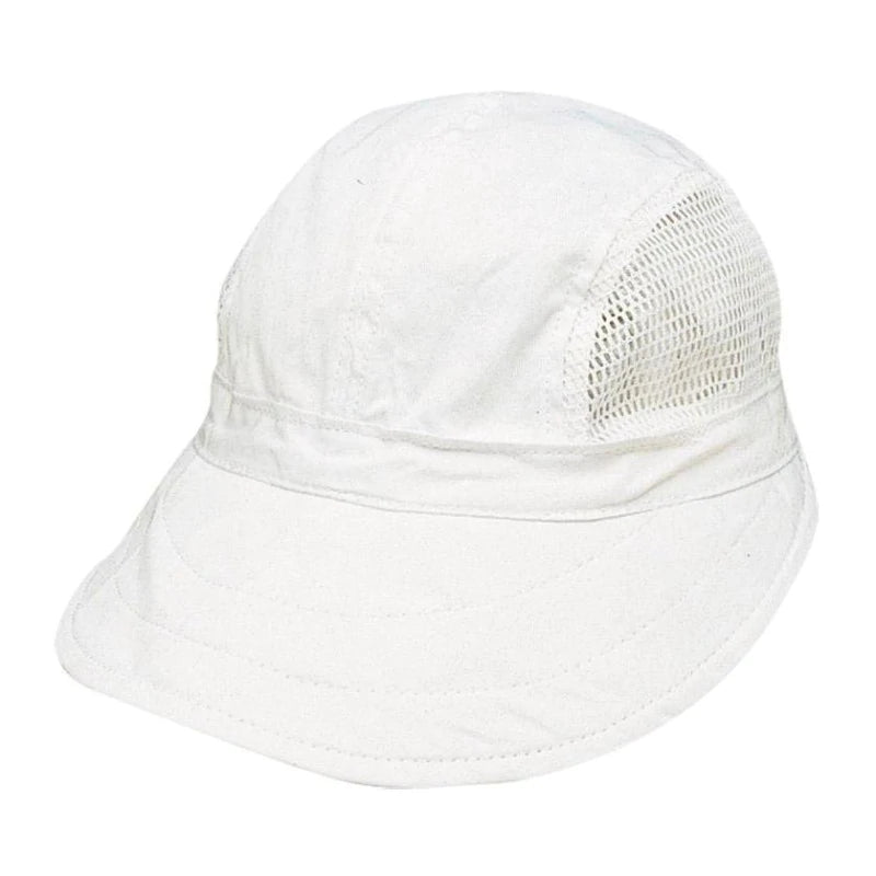 Dorfman Face Saver Cap with Mesh Sides-White