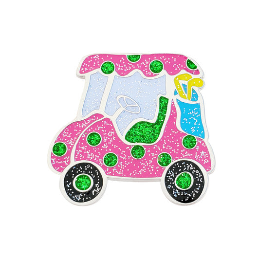 Navika Sparkly Ballmarker and Clip Set-PInk Golf Cart