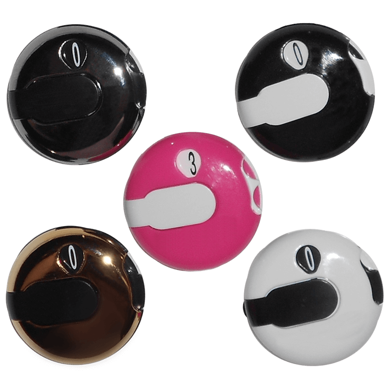 Nickel One Reset Clip On Counter-Red, White, Light Blue, Pink, and Black