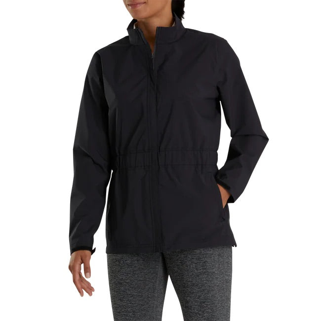 FootJoy HydroLite Ladies Waterproof Rain Jacket-Black