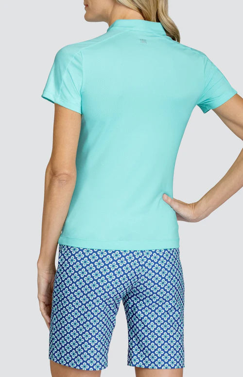 Tail Activewear Diamond Bliss Mckenna Solid Short Sleeved Top - Merry Blue