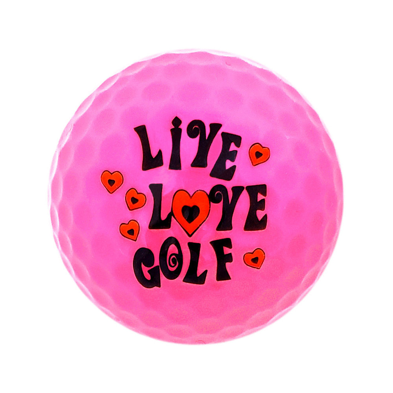 Navika Assorted Live Love Golf Printed Pink Golf Balls-3 pack