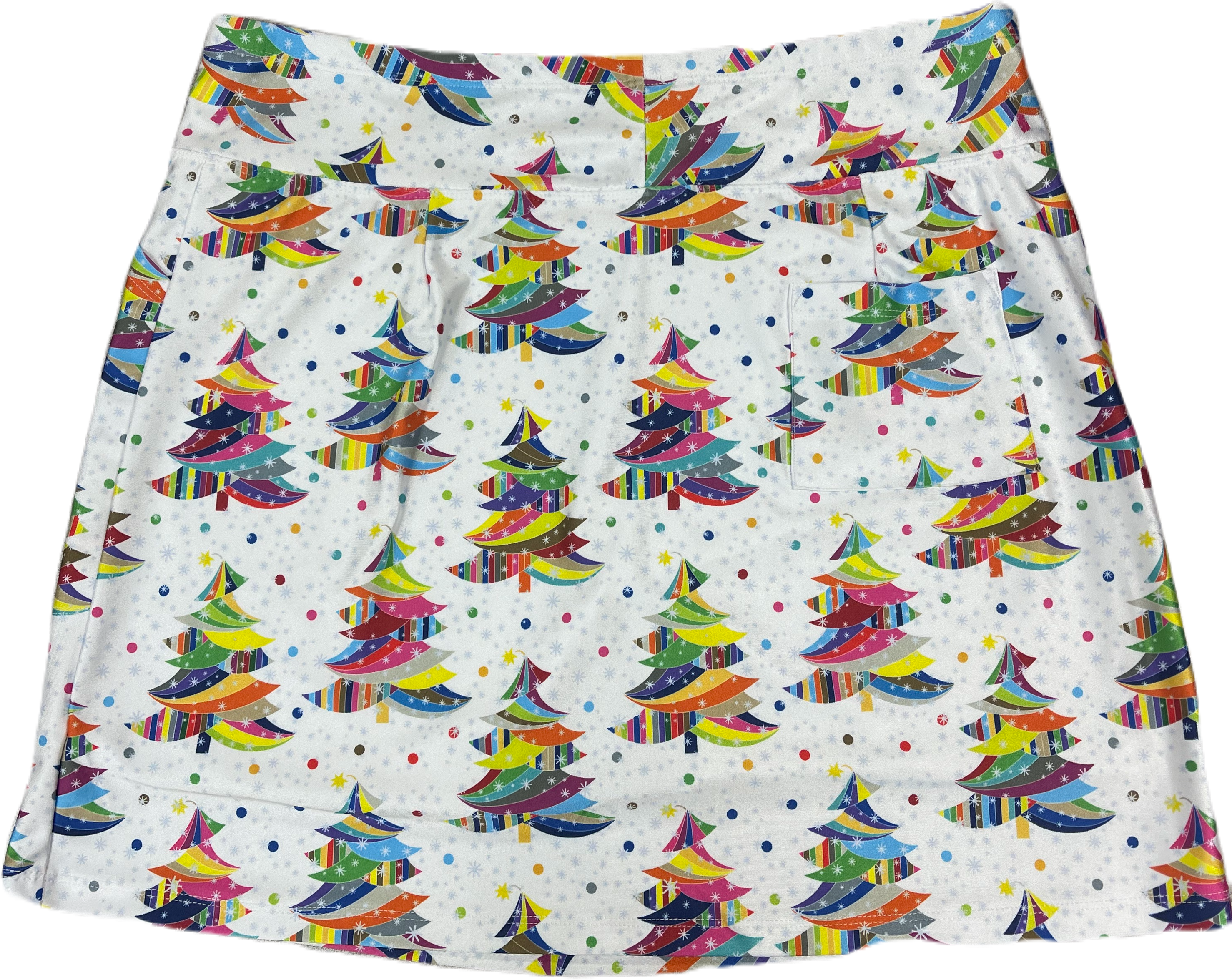 Bskinz Women's Knit Printed Stretch 18" Pull-On Skort- Tinseltown White